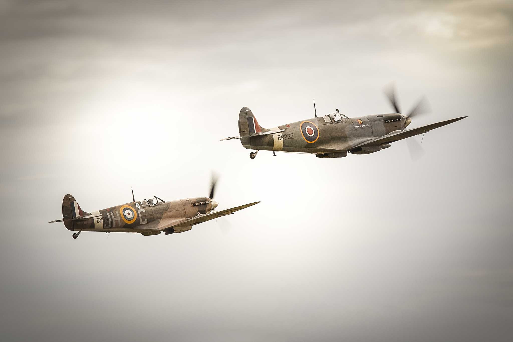 Spitfires in flight