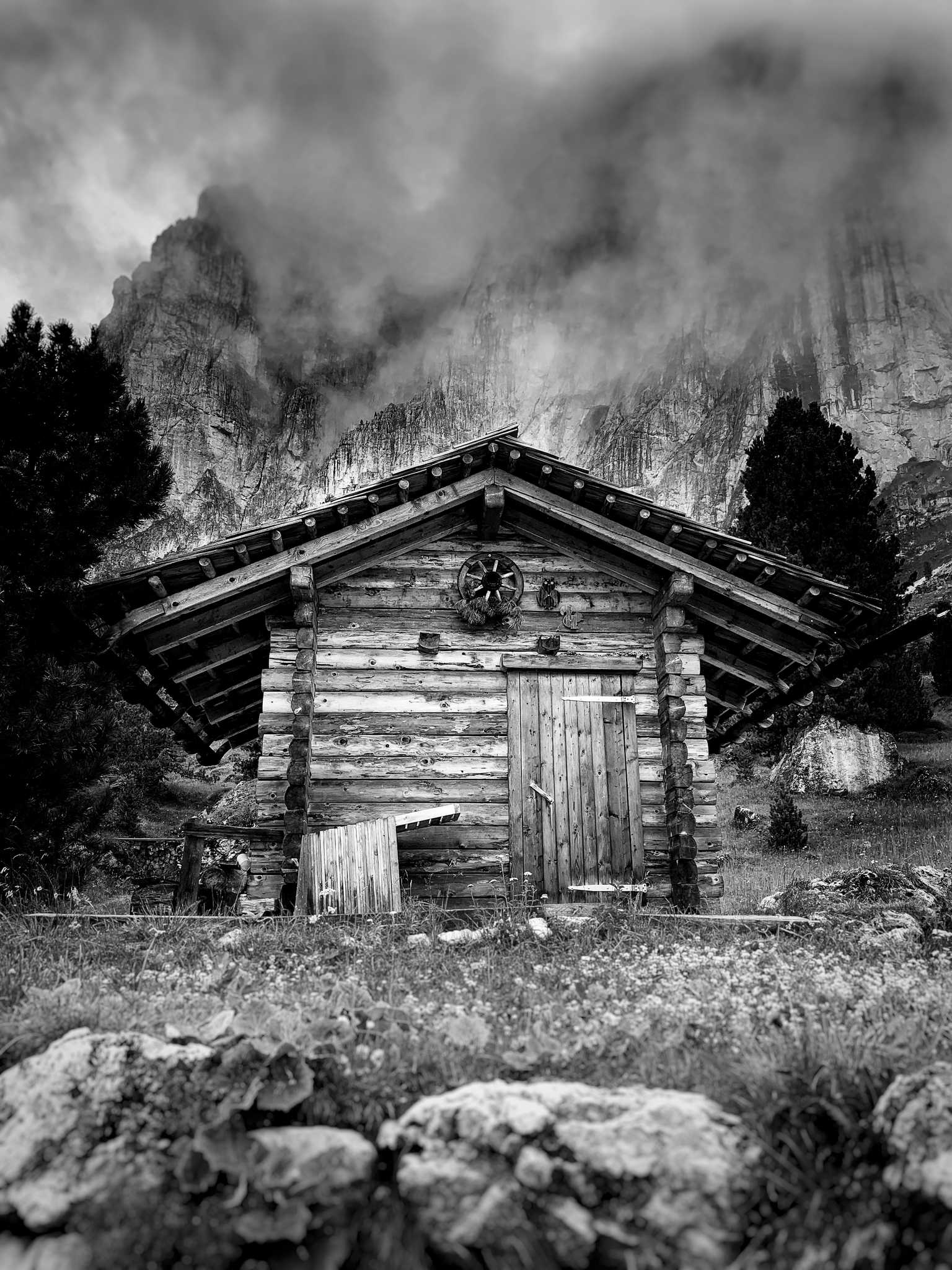 Outdoor sauna, Corvara, South Tyrol, Italy