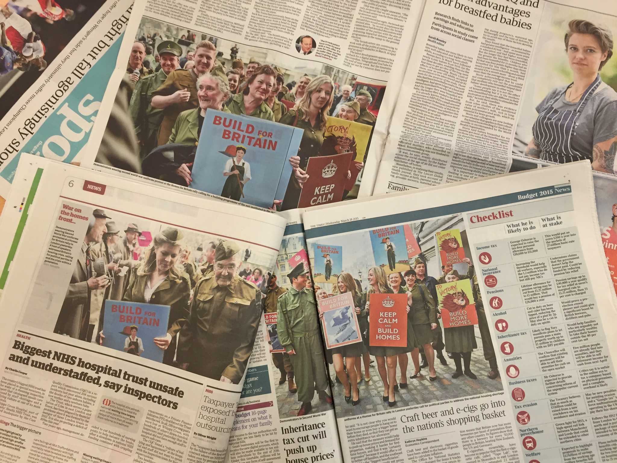 Newspapers with pictures of the Home Guard outfits